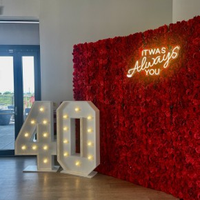 40th birthday flower wall led lights
