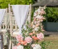Wedding ceremony flowers at Bromley Court Hotel, Kent