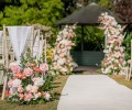 Wedding ceremony flowers at Bromley Court Hotel, Kent